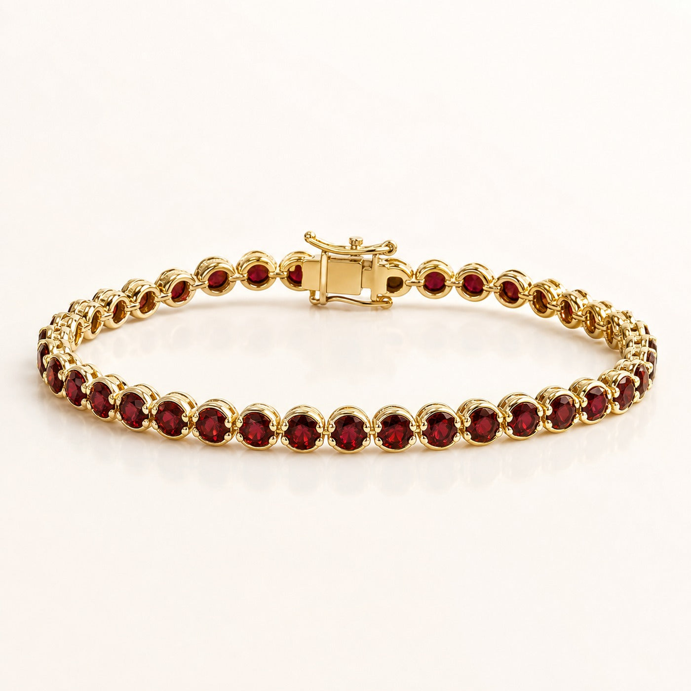 Garnet Linear Tennis Bracelet