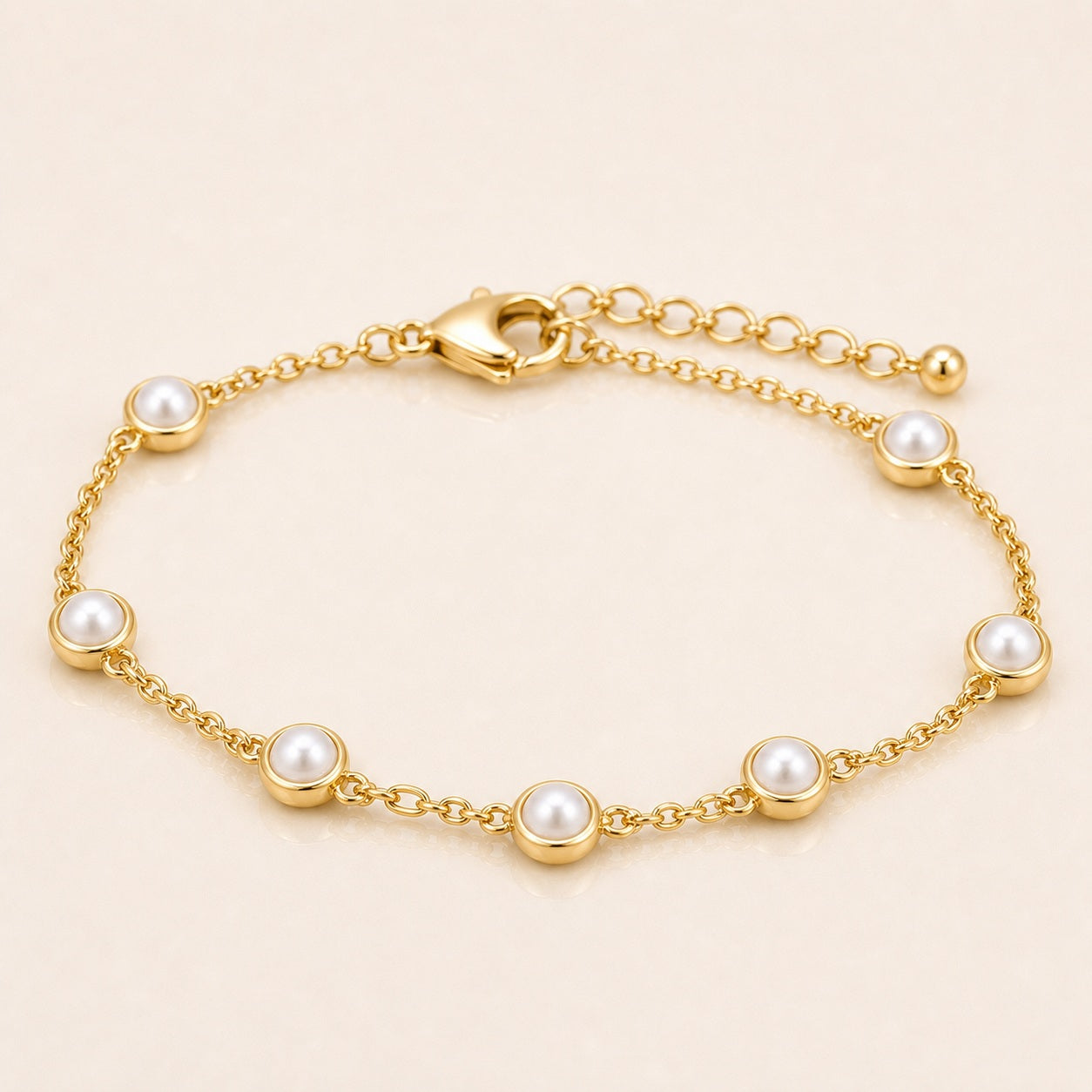 Pearl Station Birthstone Bracelet